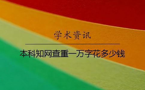 本科學術(shù)查重一萬字花多少錢