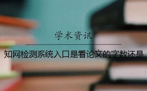 學術檢測系統入口是看論文的字數還是字符？
