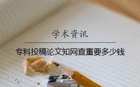 專科投稿論文學(xué)術(shù)查重要多少錢